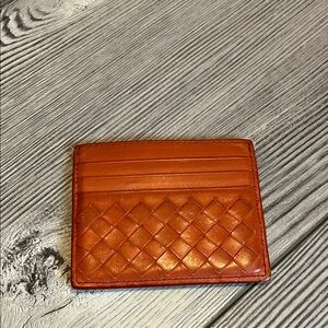 Bottega Veneta Rust Leather Card Holder